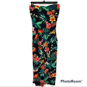 Derek Heart Strapless Black Floral Jumpsuit Size Small